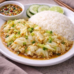 ข้าวราด - ผัดผักกาดขาว