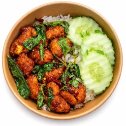 ข้าวกะเพราไก่ทอด