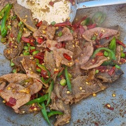 กะเพราตับหมู+ตับเหล็ก