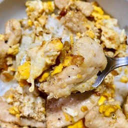 ข้าราดหมูผัดไข่