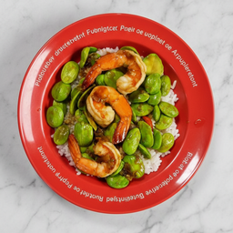 กุ้งผัดสะตอ+ข้าวหอมมะลิ