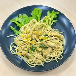 สปาเก็ตตี้ เขียวหวาน ปลาดอลลี่ (สูตรคลีน)