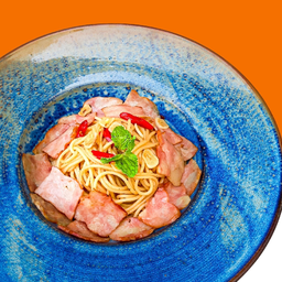 🍝สปาเก็ตตี้ผัดพริกเบคอน🔥