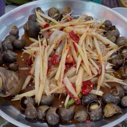 ตำลาวกุ้งดิบหอยโข่ง L