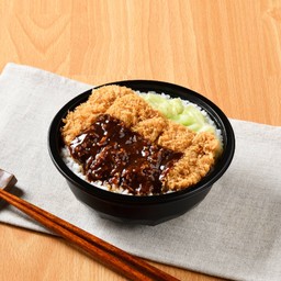 ข้าวหน้าไก่ทอดราดซอสมิโสะ