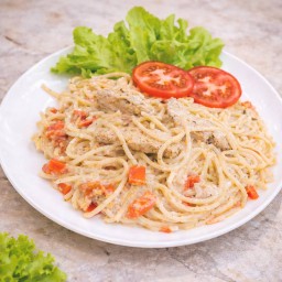 สปาเก็ตตี้ อกไก่ ซอสมะเขือเทศ (สูตรคลีน)