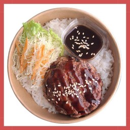 ข้าวหน้าแฮมเบิร์ก - เนื้อ