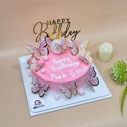 C46 เค้กเกาหลี ผีเสื้อชมพู