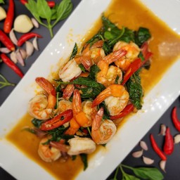 ผัดกะเพรากุ้ง เล็ก