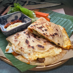 ฟาจั่วปิง - เบค่อน (โรตีจีน ซอสพริกกระเทียม) 