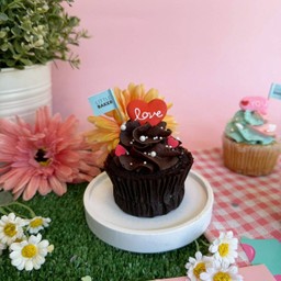 Red heart Cupcake ( Chocolate)