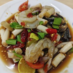 ตำไหลบัวกุ้งสดุ้ง สุก