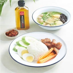 ข้าวน้ำพริก + ไข่ + เมนูต้ม +เครื่องดื่ม