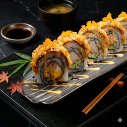 ข้าวห่อสาหร่ายหนังปลาแซลมอนทอดกรอบ