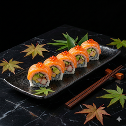 ข้าวห่อสาหร่ายหน้าปลาแซลมอน