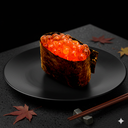 ข้าวปั้นหน้าไข่ปลาแซลมอน