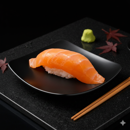 ข้าวปั้นหน้าปลาแซลมอน