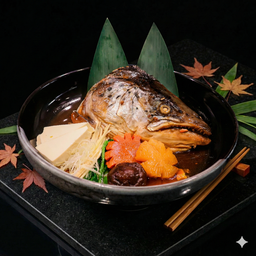 หัวปลาแซลมอนต้มซีอิ๊ว