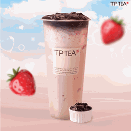 Strawberry Milk Tea with Herb Jelly