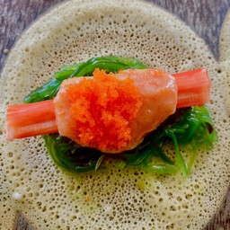 ยำสาหร่าย+ปูอัดเบนโตะ+น้ำสลัดไข่กุ้ง