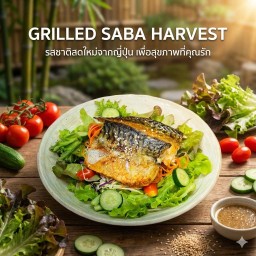 สลัดปลาซาบะนอร์เวย์ย่าง
