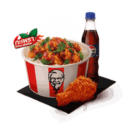 ชุดข้าวร้านลุง : ข้าวกะเพราไก่กรอบ