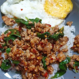 กะเพราหมูสับพริกแห้ง