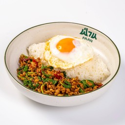 ข้าว+ผัดกะเพราไข่ดาว