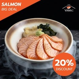 ข้าวหน้าปลาแซลมอนเบิร์นไฟ