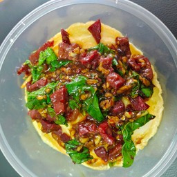 ข้าวไข่ข้นกะเพราเนื้อแดดเดียว