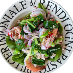 ยำคะน้ากุ้งสด