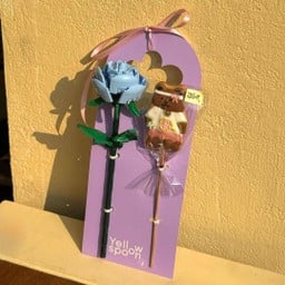 Puzzle Love - Purple card & Blue rose