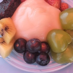 โมจิชุดแยกผลไม้กับแป้ง