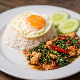 ข้าวกะเพรา สูตร steakhouse168 ทำสดใหม่ทุกออเดอร์