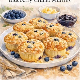 บลูเบอรี่ครัมเบิ้ลเค้ก bluberry  crumble cake