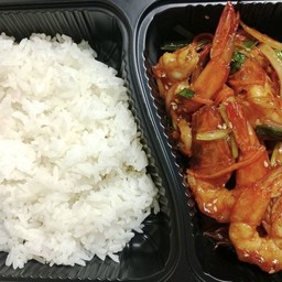 ข้าวหน้ากุ้งผัดซอลเกาหลี(ราดข้าว)