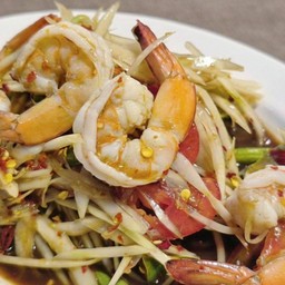 ตำกุ้งลวก (ทางร้านไม่แยกเส้น/น้ำตำ/อื่นๆ)