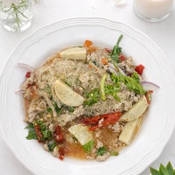 ยำวุ้นเส้น + หมูสับ + หมูยอ