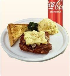 [อร่อยซ่ากับโค้ก] ไก่ย่างอบชีสเห็ดแซมปิยอง+โค้กกระป๋อง