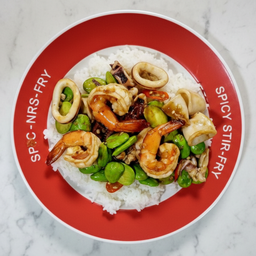 ทะเลผัดสะตอ+ข้าวหอมมะลิ