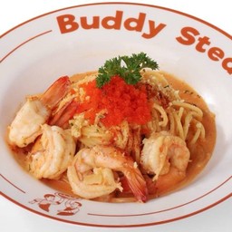 สปาเกตตี้สไปซี่คาโบนาร่ากุ้ง