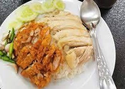 ข้าวมันไก่ต้ม+ทอด