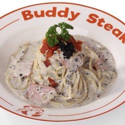 สปาเกตตี้ครีมเห็ดทรัฟเฟิลเบคอน