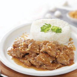 ข้าวราดผัดกระเทียม