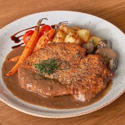 สเต็กหมูพริกไทยดำ