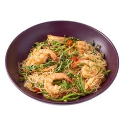 ผัดหมี่กระเฉดกุ้ง