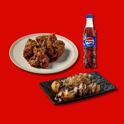 [Combo Set 5] ไก่ทอด + ทาโกะยากิ + Pepsi