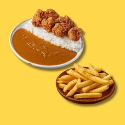 [Combo Set 4] ข้าวแกงกะหรี่ไก่ทอด + เฟรนช์ฟรายส์