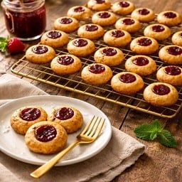 คุ้กกี้สตอเบอรี่ ทรัมปริ้นท์ Strawberry Thumbprint Cookie