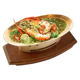 กุ้งแม่น้ำอยุธยานึ่งมะนาว